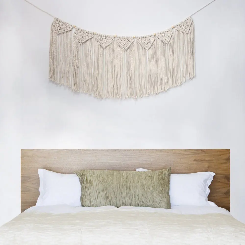 

Hot Sale Macrame Woven Wall Hanging Curtain Fringe Garland Banner Shabby Chic Bohemian Wall Decor Party Backdrop Decoration