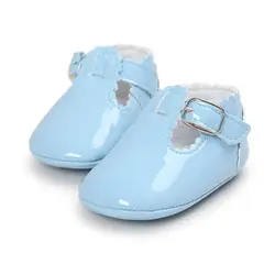 Новинка для новорожденных для маленьких девочек обувь, обувь детская кроватка гладкой мягкая подошва против скольжения Prewalker Кроссовки