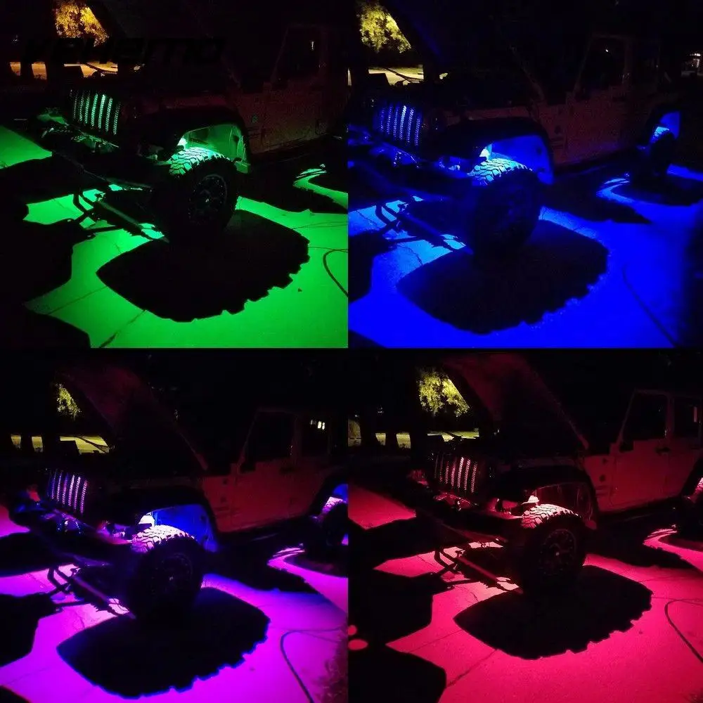 

Lamp Car Light Super Bright LED Light Streamer Automobile 8Pcs RGB Waterproof Rock Light