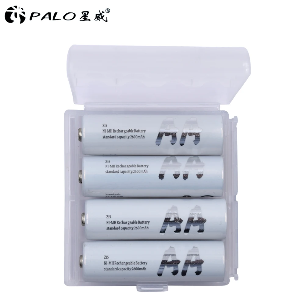 8 шт. PALO Ni-MH AA новые батареи 2300 mAh-2600 mAh перезаряжаемые 1,2 v 2A батареи с 4 шт 1100mah батареи в подарок для игрушек и т. Д