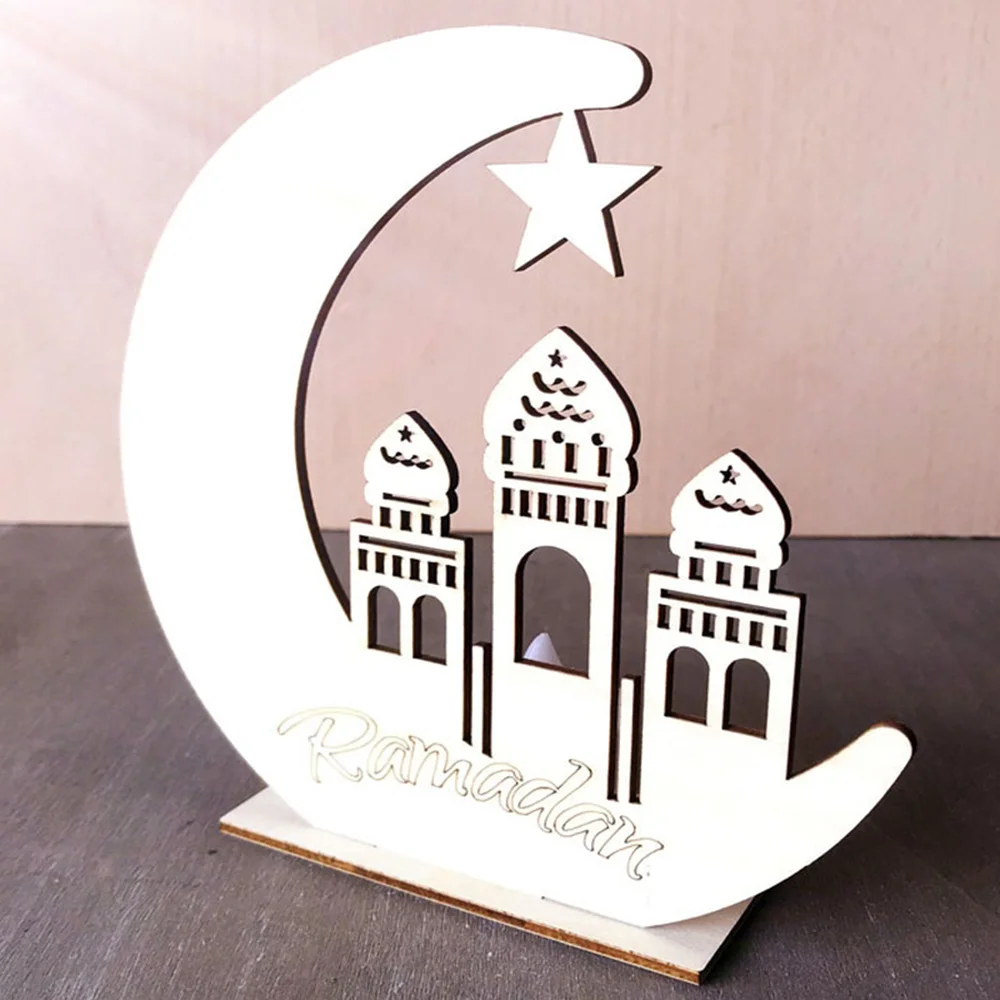 Рамадан деревянный декор Eid украшение Мубарак для дома Луна исламский