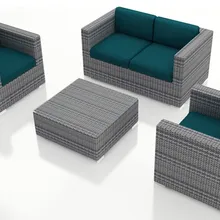 Диван мебель 4 шт. выветривания Камень Плетеный патио диван набор