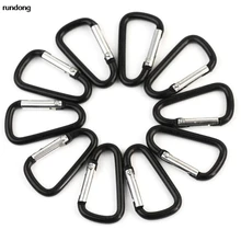 Модный черный алюминиевый сплав D Карабин пружинный зажим Брелок с крючками Аксессуары для альпинизма AUG16
