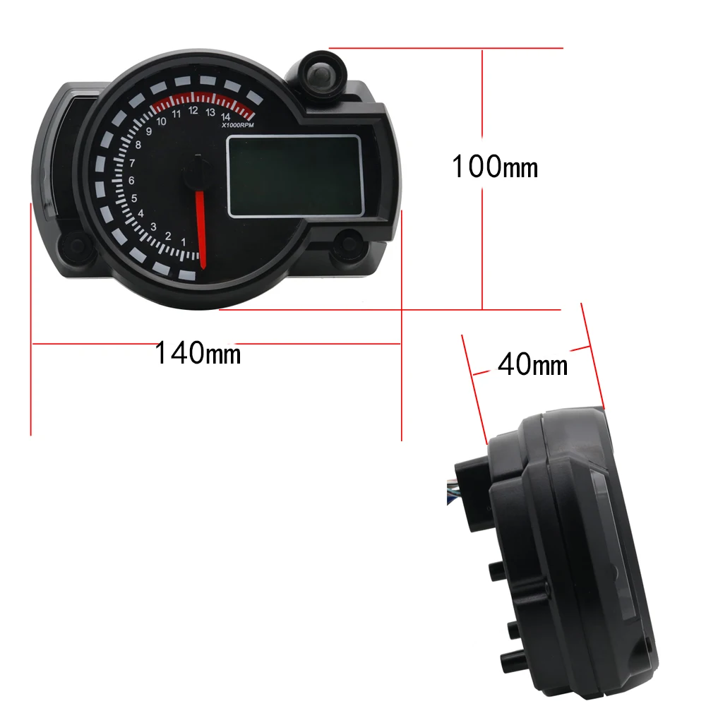 Motorcycle DC 12V 7 Color LCD Digital Display Tachometer Assembly Speedometer Odometer Dashboard Sensor Motorbike Instrument (16)