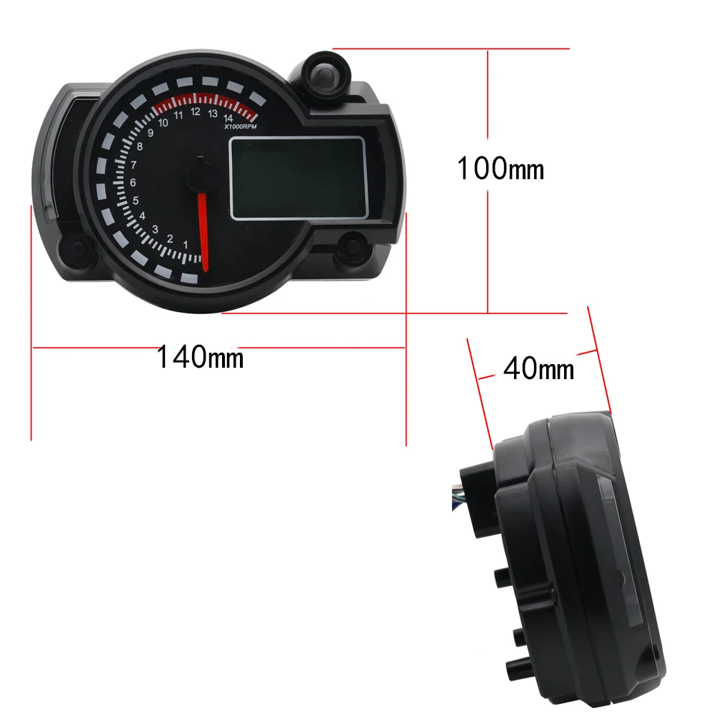 Черная панель Универсальный мотоцикл 7 цветов ЖК цифровой датчик Тахометр спидометр Регулируемый Мотоцикл инструмент для Honda