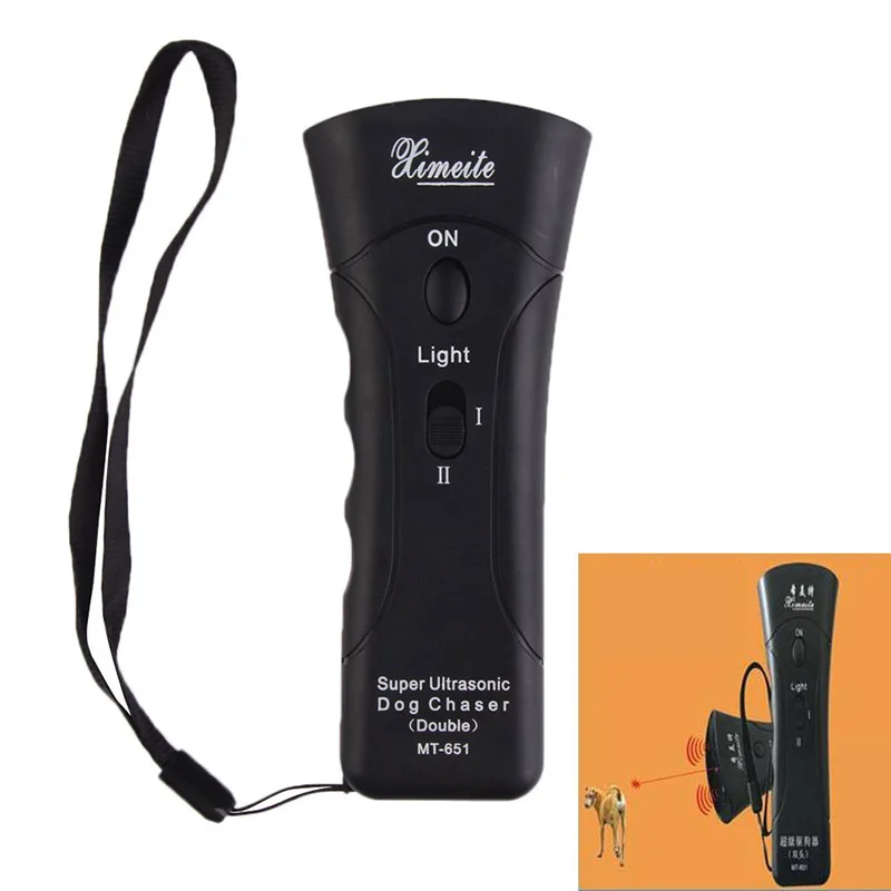 

125db Portable Ultrasonic Dog Chaser Aggressive Animal Attacks LED Flashlight Outdoor Camping Self Defense defensa personal Kits