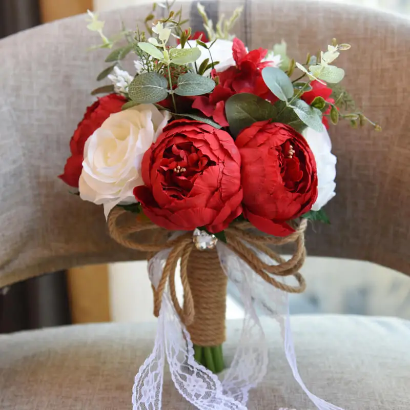 Ramos de Novia ручной работы искусственный кружево Свадебный букет Multipal цвета цветок розы Букет невесты Buque de Noiva