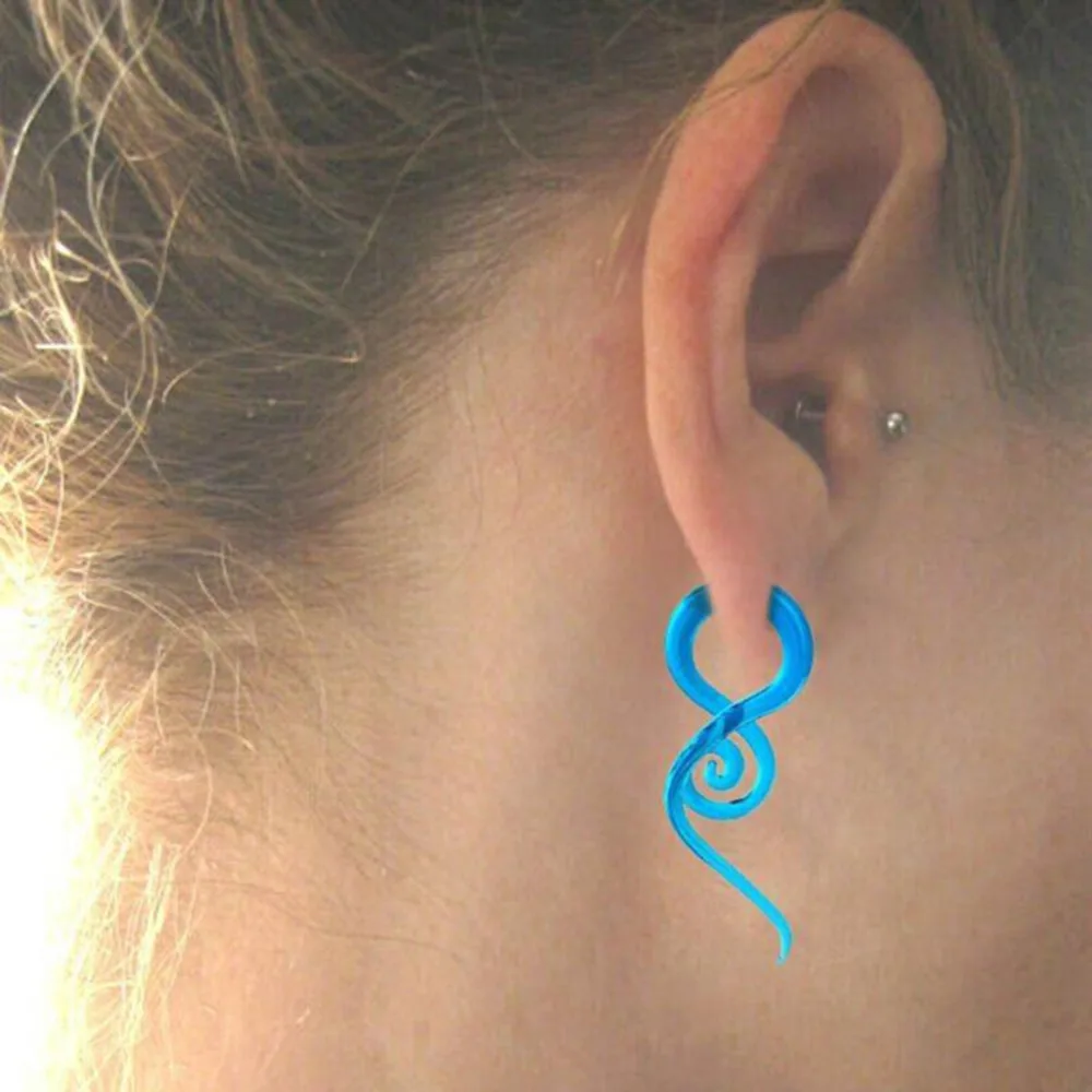 Fashion Tunnels Spiral Hand Made Pyrex Glass Ears Tapers Ears Plugs