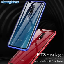 For One Plus7pro Magnetic Adsorption Metal Case for Oneplus 7 7 Pro Luxury 360 Full Cover Front Back Tempered Glass Double Cover