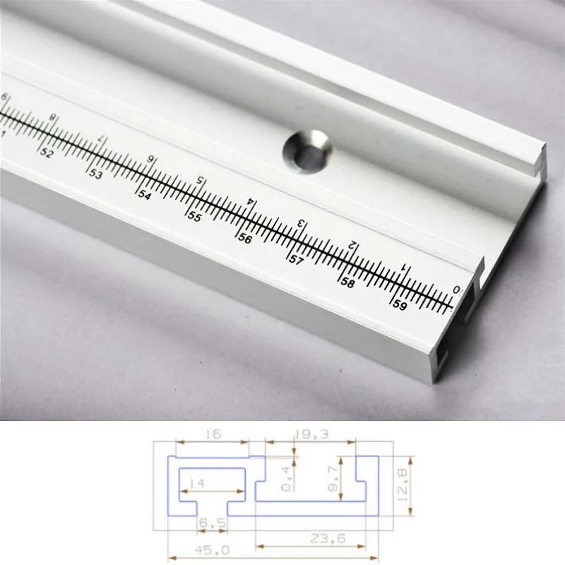 800 мм t-треки из алюминиевого сплава со шкалой и торцовочной дорожкой стоп и Т-образной пазы Торцовочная рейка фрезерный станок Настольная пила Деревообработка DIY