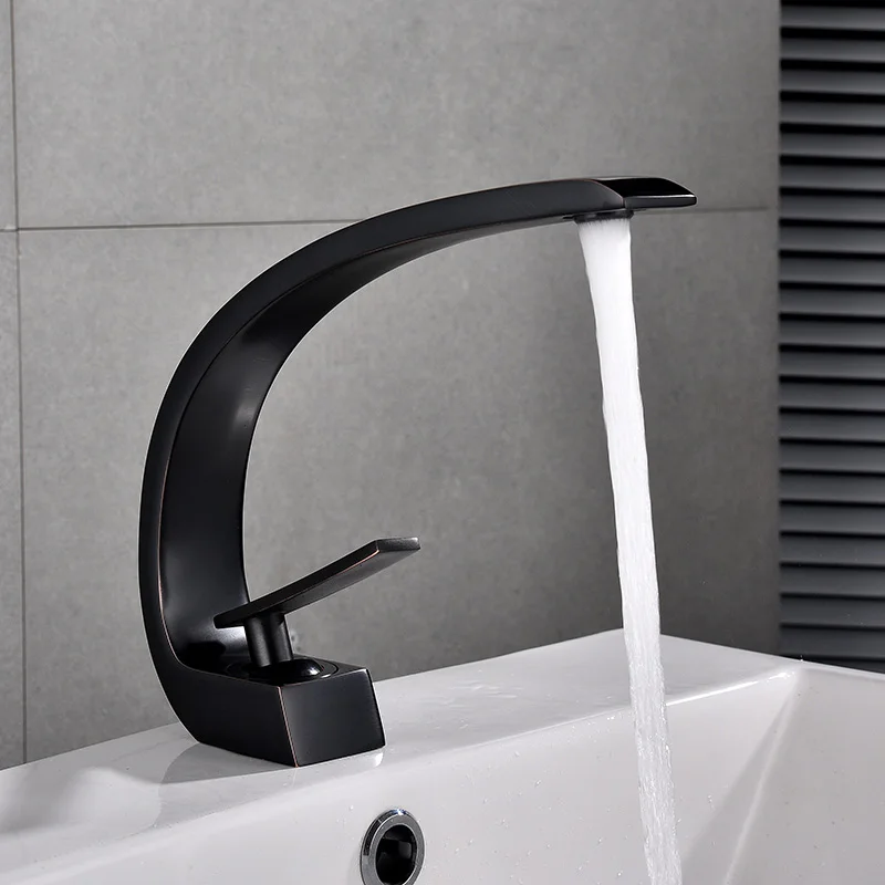 Basin Faucets Modern Bathroom Sink Mixer Tap Brass Washbasin Faucet Single Handle Single Hole Elegant Crane For Bathroom E