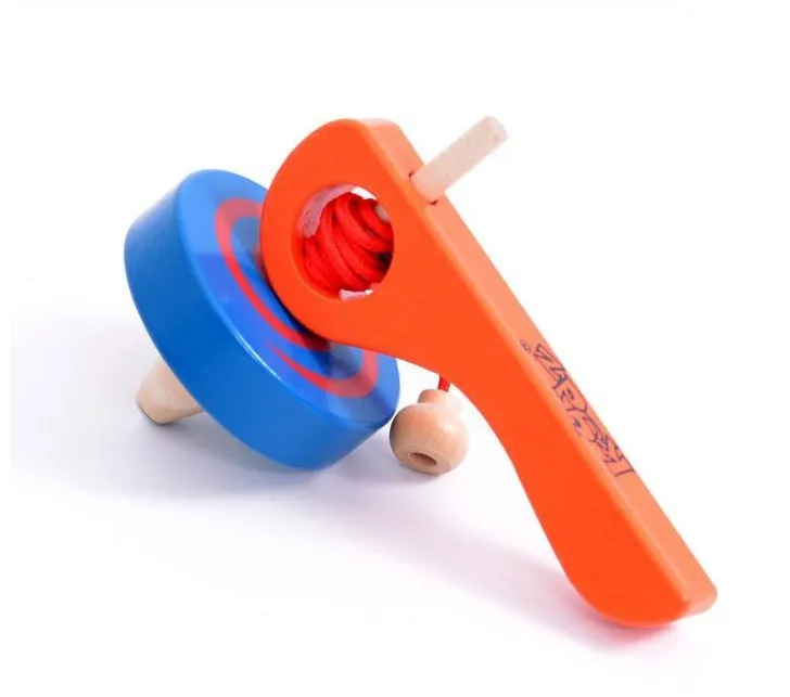 Новое поступление детский игрушечный волчок трос гироскоп деревянный образовательный случайный 5125