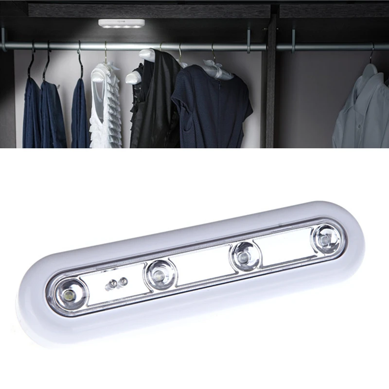 

Mini Wireless 4LEDs Home Closet Garage Attics Night light Wall Motion Lamp LED Touch Sensor Lampe