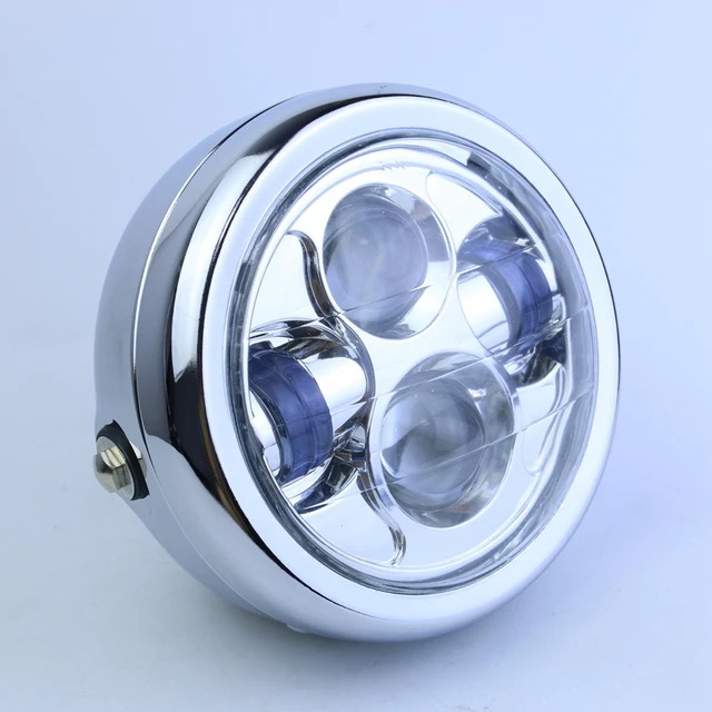 Luz da forquilha cg125 retro farol da motocicleta para o vintage honda 125 dicati triumph 6.2 "cafe racer led bala luz 3