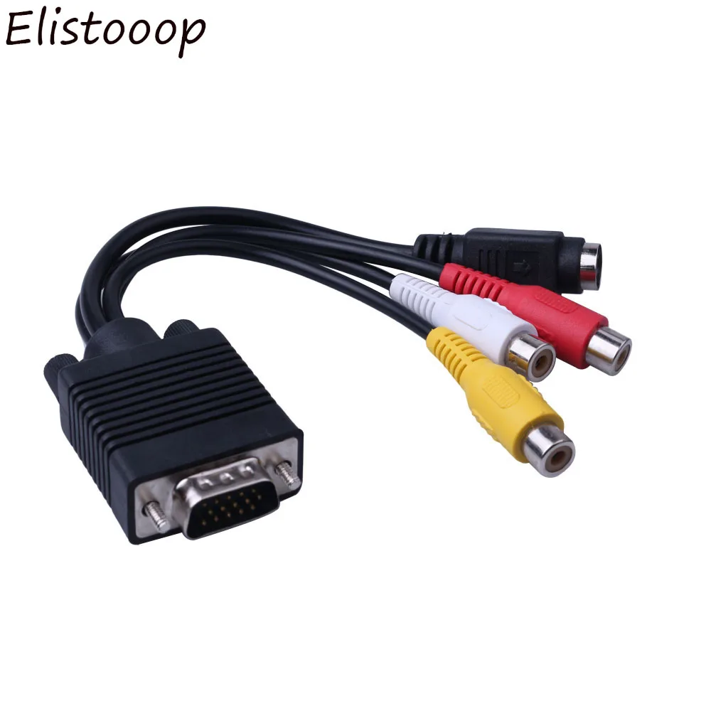 Vga Male To S Video 3 Rca Jack Female Composite Av Tv Out Adapter Converter Connector Video Cable For Laptop Pc Hdtv Vga Cables Aliexpress