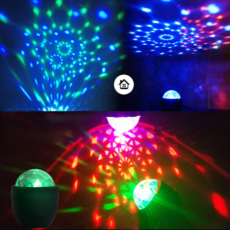

USB 3W LED Stage DJ Disco Club Car Atmosphere Light Sound Control Voice-Activated Laser Projector Crystal Magic Ball Effect Lamp