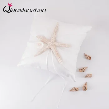 

Qianxiaozhen 20*20cm Beach Starfish Wedding Ring Pillow Wedding Supplies Wedding Accessories Decoration Cesta Boda