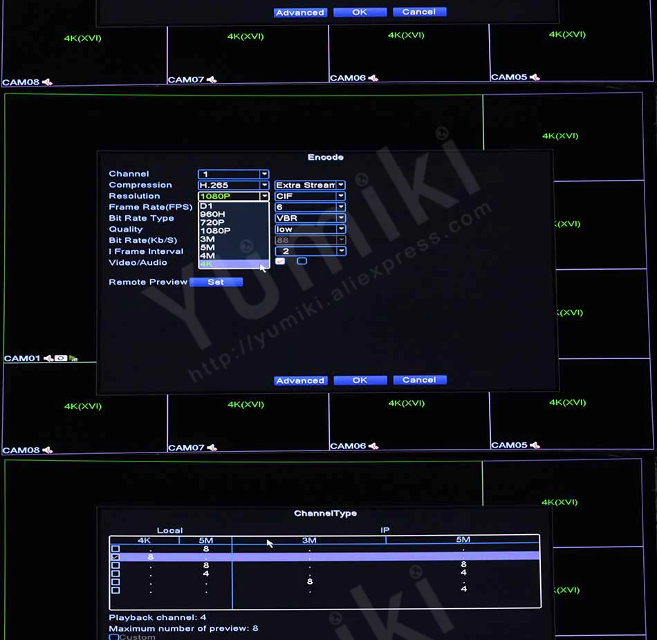 8ch/4ch AHD DVR 4K CCTV 8Ch 4 K/5MP гибридный видеорегистратор безопасности камера Onvif Coxial контроль P2P XVI/AHD/TVI/CVI/CVBS/IP