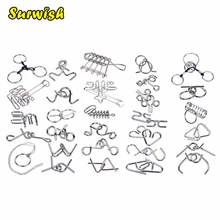 30 шт./компл. металлической проволоки Головоломки Логические Классическая интеллектуальная игрушка-Серебряный