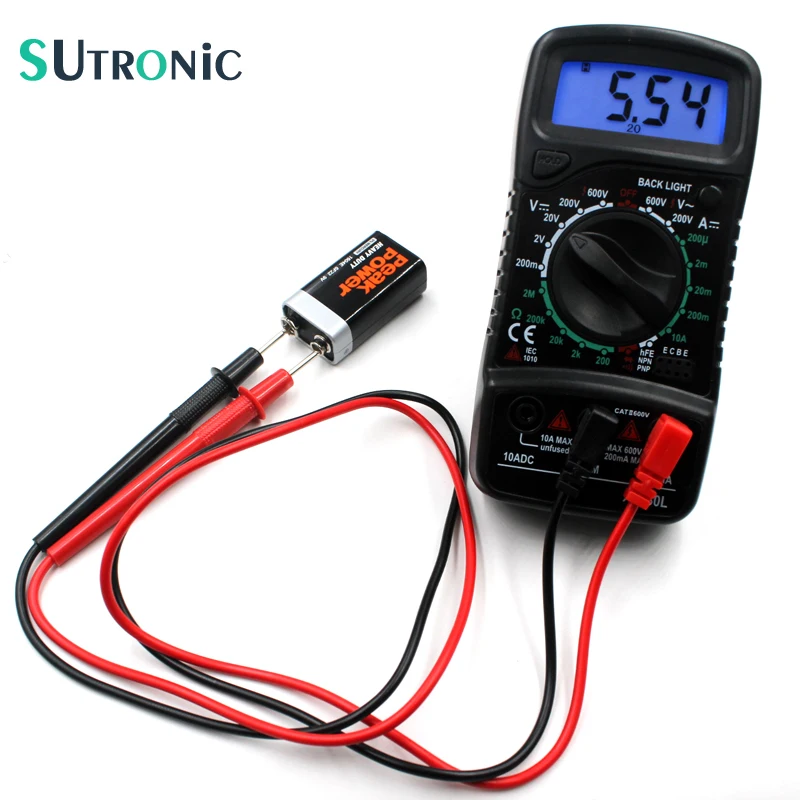 

XL830L Portable Digital Multimeter Blue Backlight multi meter AC/DC voltage meter DC Ammeter resistance tester