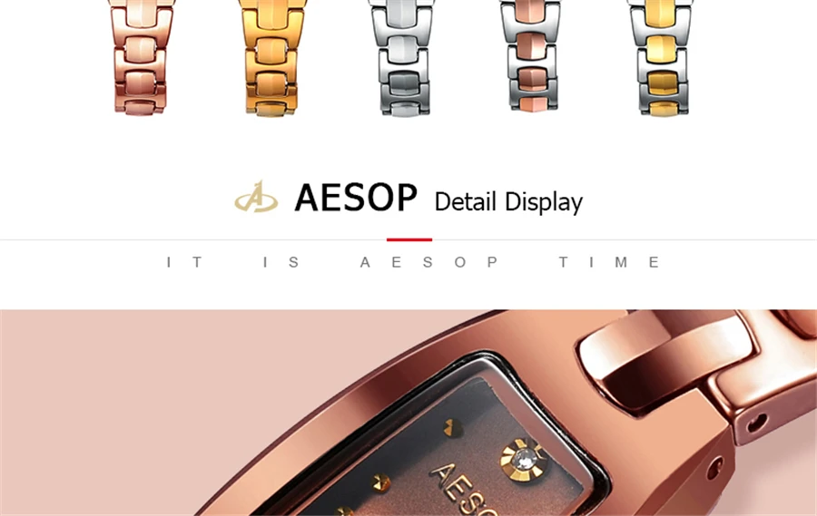AESOP Women Watch Top Brand Luxury Waterproof Ladies Quartz Watch Stainless steel gold Watch Bracelet Women Watch