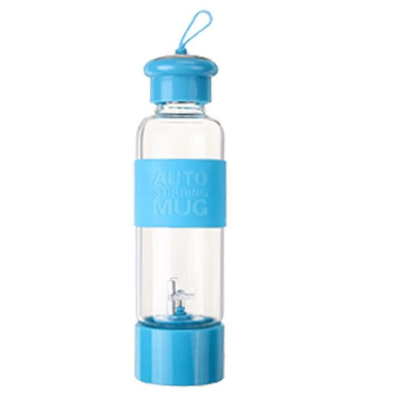 Blue ABBR-450Ml, портативный Электрический блендер, соковыжималка, чашка, миксер для фруктов, машина для смузи, бутылка для блендера, стеклянная бутылка для воды - Цвет: Blue