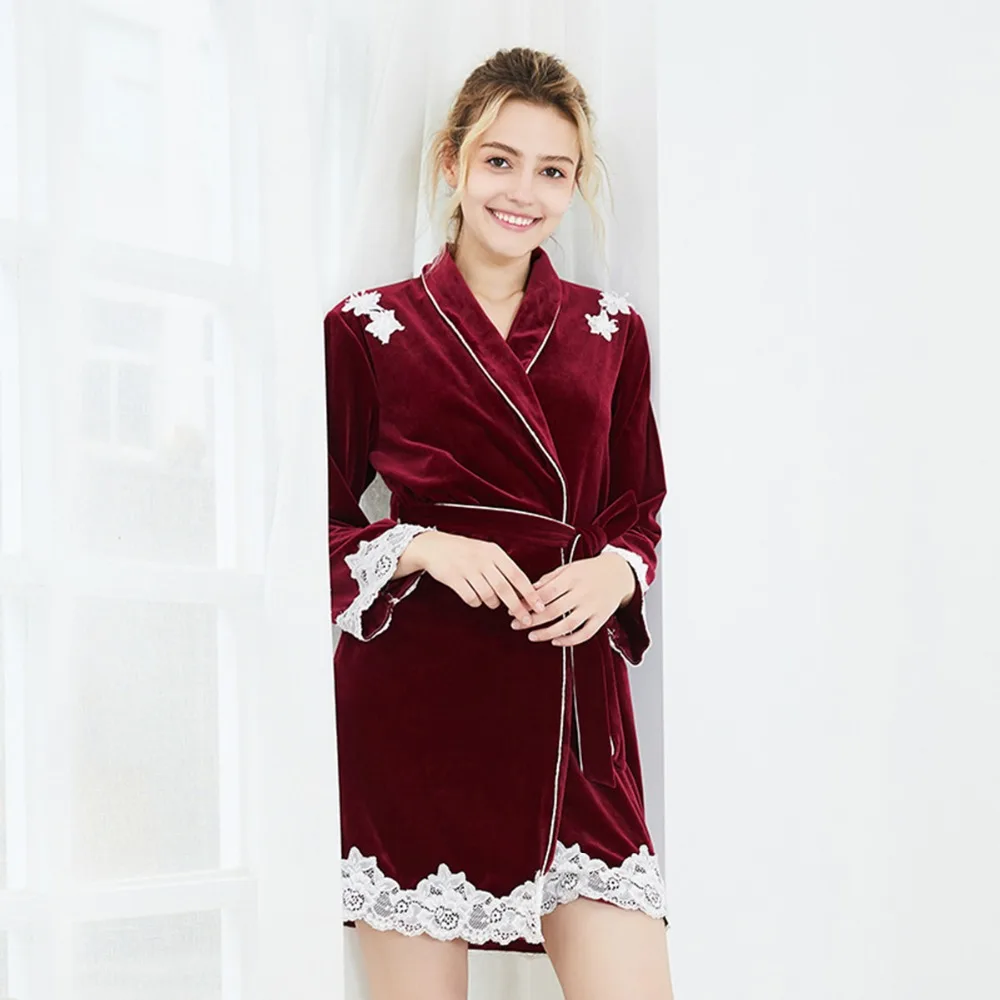 Nightdress Nightgown Bathrobe Thick Warm Female Robe Dropshipping Robes Sleepwear Robes Pyjama
