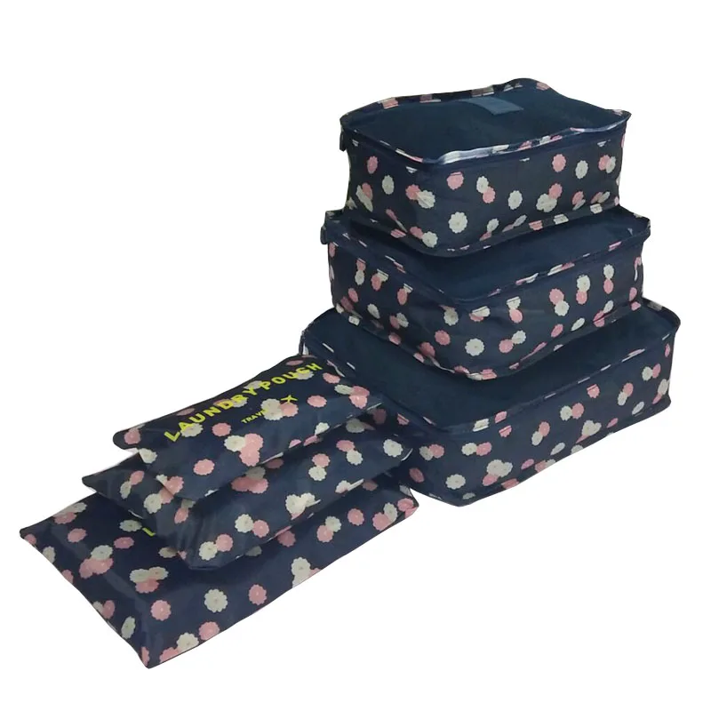  6pcs/set Travel Organizer Storage Bags Portable Luggage Organizer Clothes Tidy Pouch Suitcase Packi - 32965828651