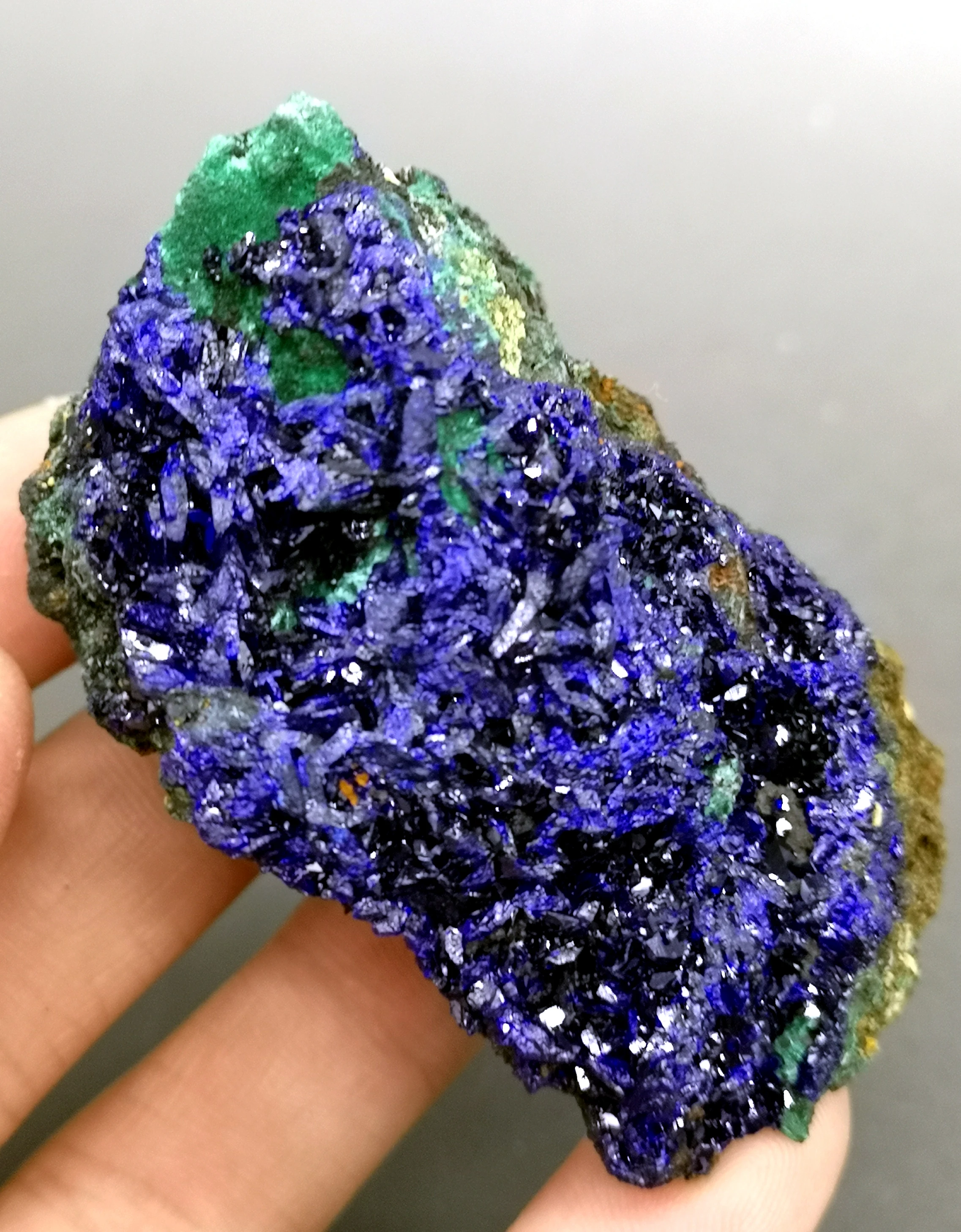 Best! 99g Natural stone shiny azurite and malachite symbiotic mineral crystal specimens Stones and crystals from China