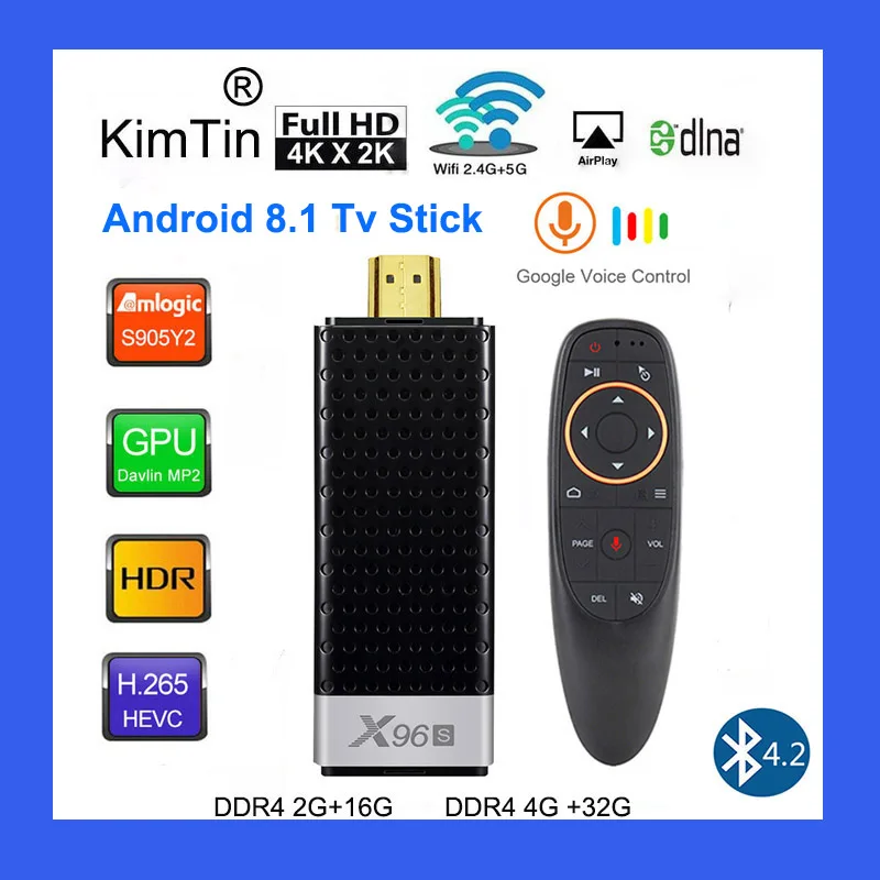 X96S 4K TV Stick Android 8.1 Mini PC 4GB 32GB Amlogic