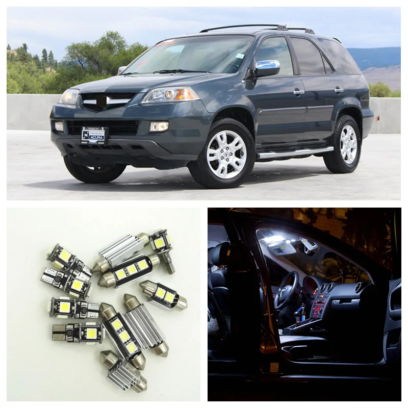 

15pcs White LED Car Light Bulbs Interior Package Kit For 2001 2002 2003 2004 2005 2006 Acura MDX Map Trunk Step Courtesy Lamp