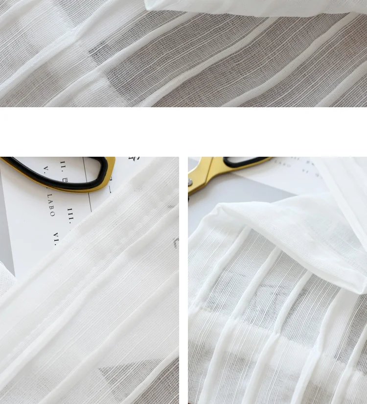 CITYINCITY Striped Tulle Curtains For livingroom White Luxury Drape Curtain for Kitchen Bedroom ready made curtain Customized10