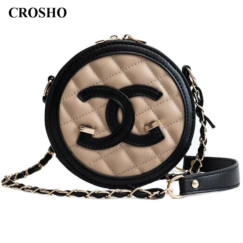 

CROSHO Circular CrossShoulder Hot Small Round Bag Messenger Bags Diamond Lattice
