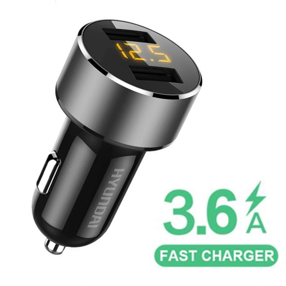 ل فون X 8 XS ماكس 7 Xiaomi سامسونج هواوي 5 V 3.6A المزدوج USB شاحن سيارة شحن سريع مع الجهد مراقبة شاشة ديجيتال