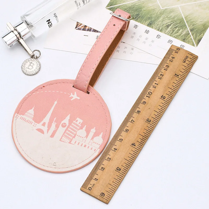 Travel Accessories I Need Vocation Luggage Tag Women Portable PU Leather Label Suitcase ID Address Holder Baggage Boarding Gift