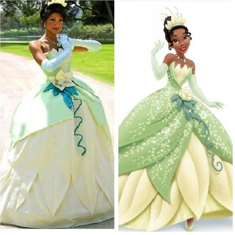 Prinses Tiana Kikker Jurk Cosplay Volwassen Kostuum Halloween