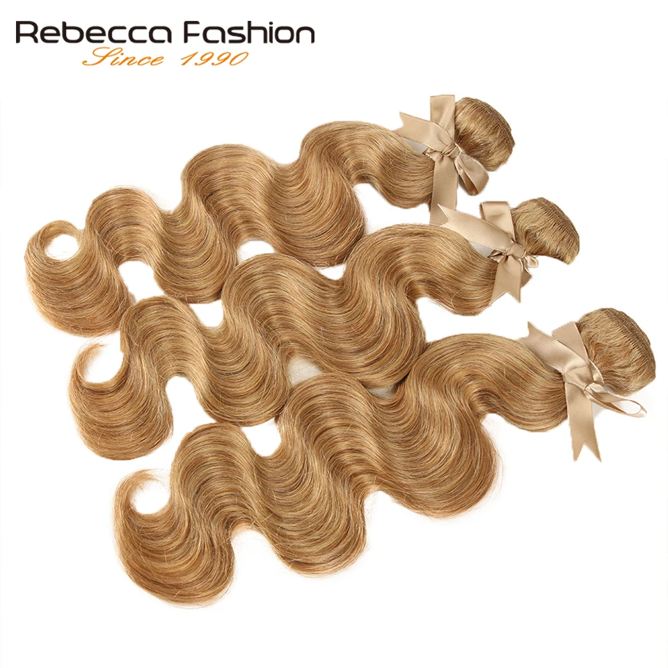 Rebecca 27/30 пряди волнистые бразильские волосы, волнистые пряди Remy человеческие волосы для наращивания 3/4 пряди от 10 до 26 дюймов