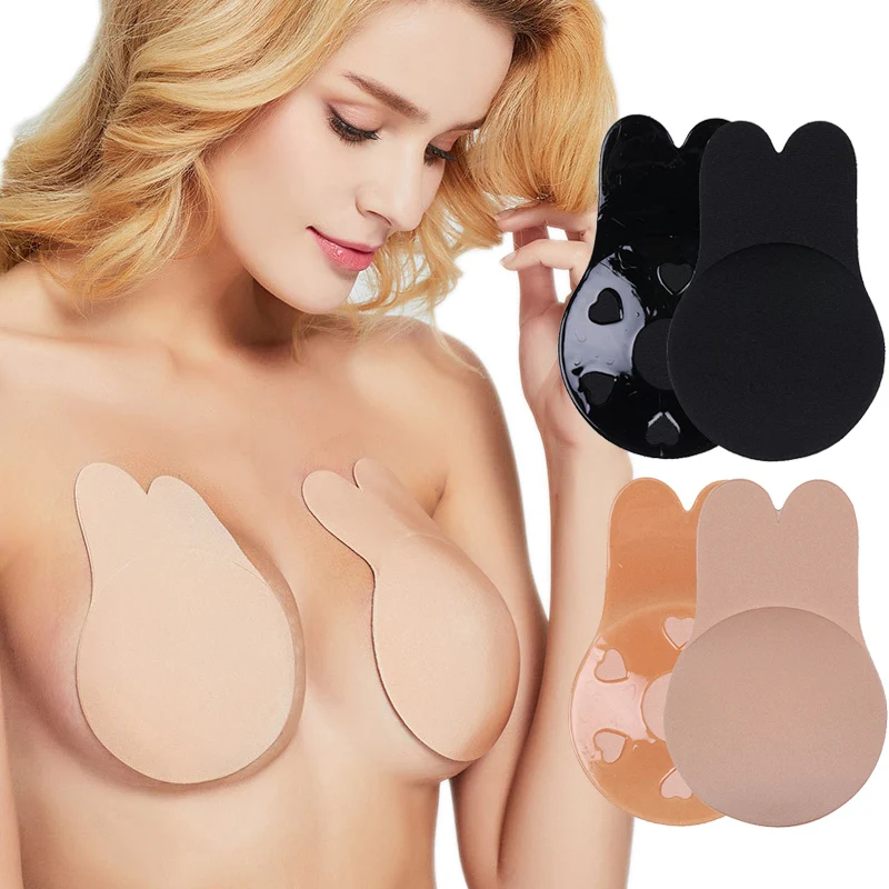 

Reusable Silicone Nipple Cover Pasties Stickers Adhesive Breast Lift Up Tape Push Up Invisible Bra Rabbit Cache Teton 2pcs/Pair