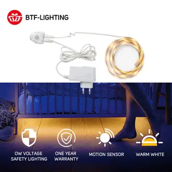 

12V Under Closet LED Strip Light for Bedroom Kitchen PIR Motion Smart Sensor Controller 2835 IP65 Led Wardrobe Stairs Lamp