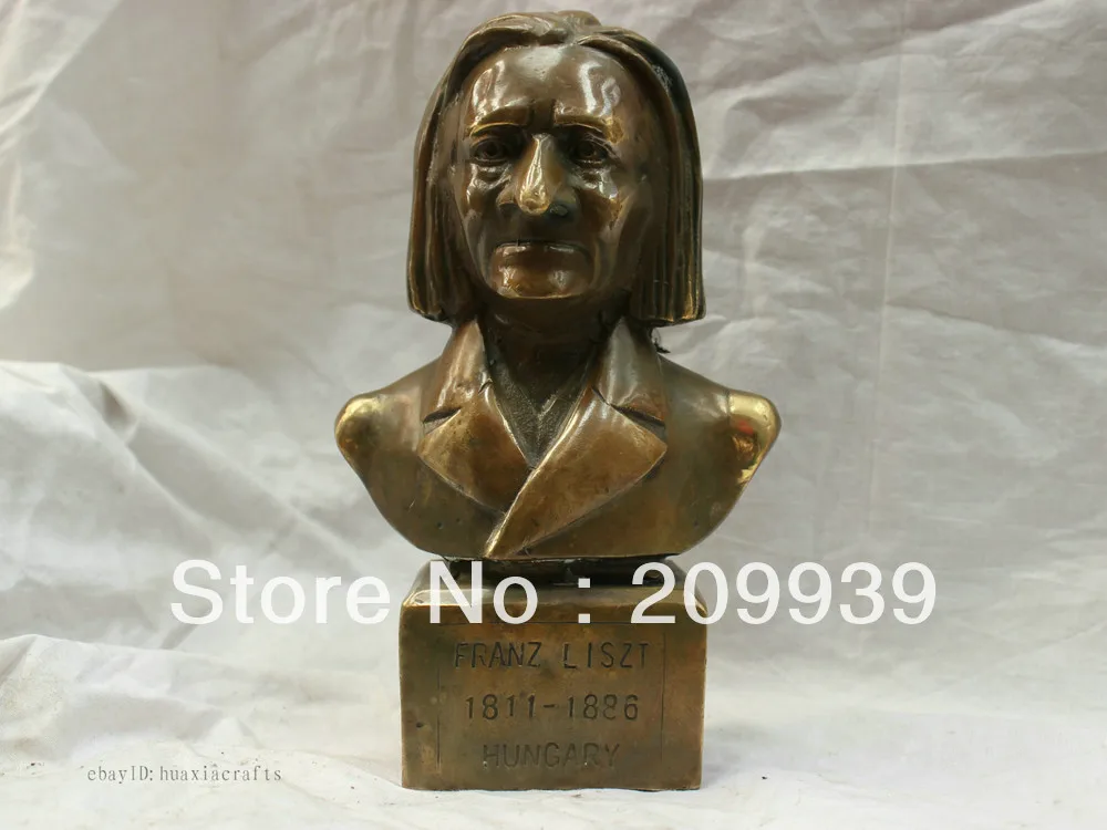 

00513 Chinese bronze statue Voltaire French thinker half-length portrait Sculpture (A0314)
