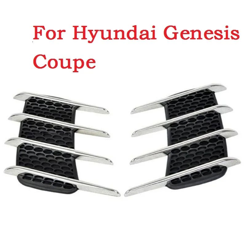 

Creative Chromium Stickers Simulation auto Vents Simulation Decorative Shark Gills Outlet Side Cover For Hyundai Genesis Coupe