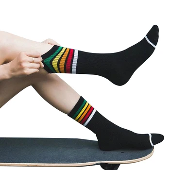 

DKN Fashion high quality Colorful Socks Men&Women Hit Color Stripes combed Cotton Male skateboard Sock