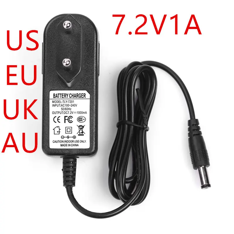 1 шт . 7 2 в а адаптер питания зарядное устройство 7.2V1000mA AC100 240V DC головка 5 5*2 мм