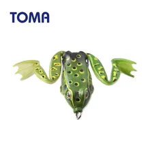 TOMA 1 шт. ручной работы мягкая лягушка Поверхностная приманка для рыбы 5 см 6,5 см плавающая мягкая пластиковая резиновая наживка-змееголов