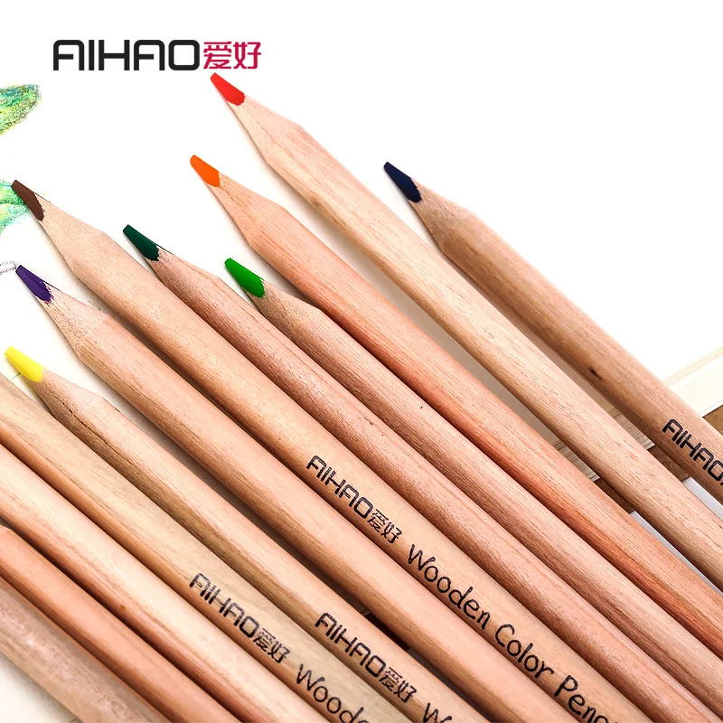AIHAO Brand 12 Colors 3mm HB Colored Pencils School Students Children