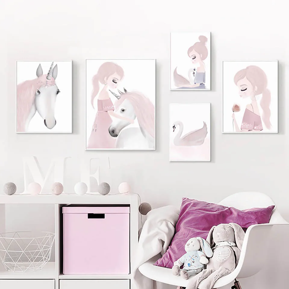 Canvas-HD-Prints-Modern-Pictures-Nordic-Style-Unicorn-Swan-Girl-Wall-Art-Painting-Home-Decoration-Modular.jpg_640x640