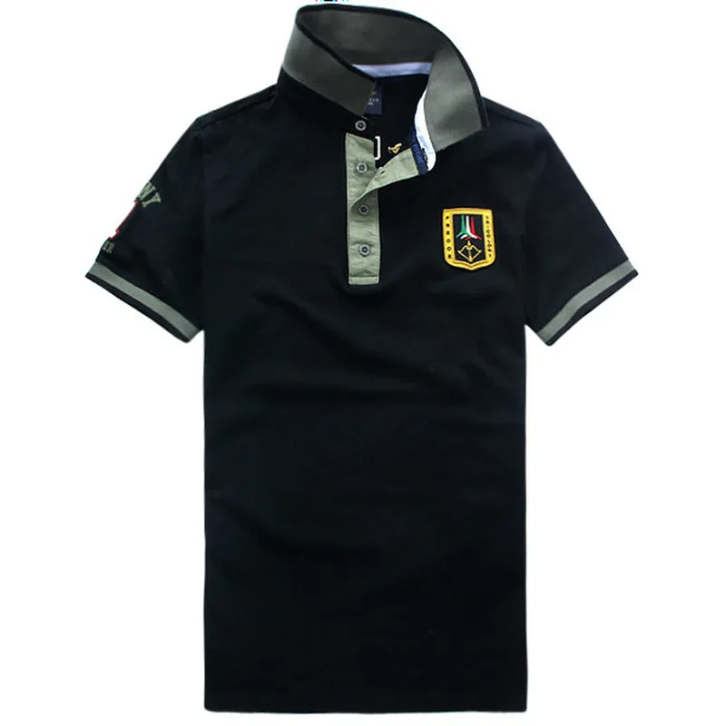 

New Summer Aeronautica militare flag high-grade embroidery 100% cotton Fashion casual men knitted polo shirt S-XXL