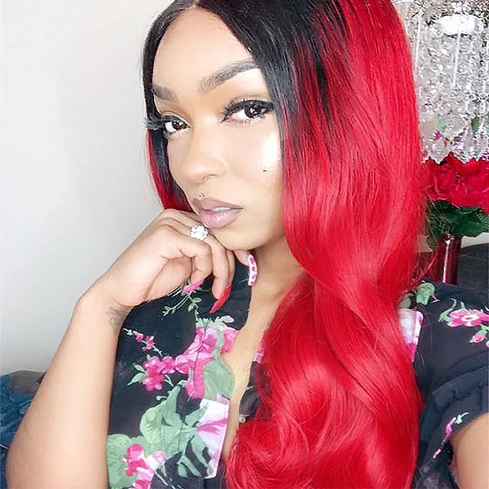 body wave ombre human hair bundles with closure  (6)