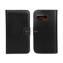 Funda de cuero genuino para Moto G estilo cartera con función de TV + Protector de pantalla gratis