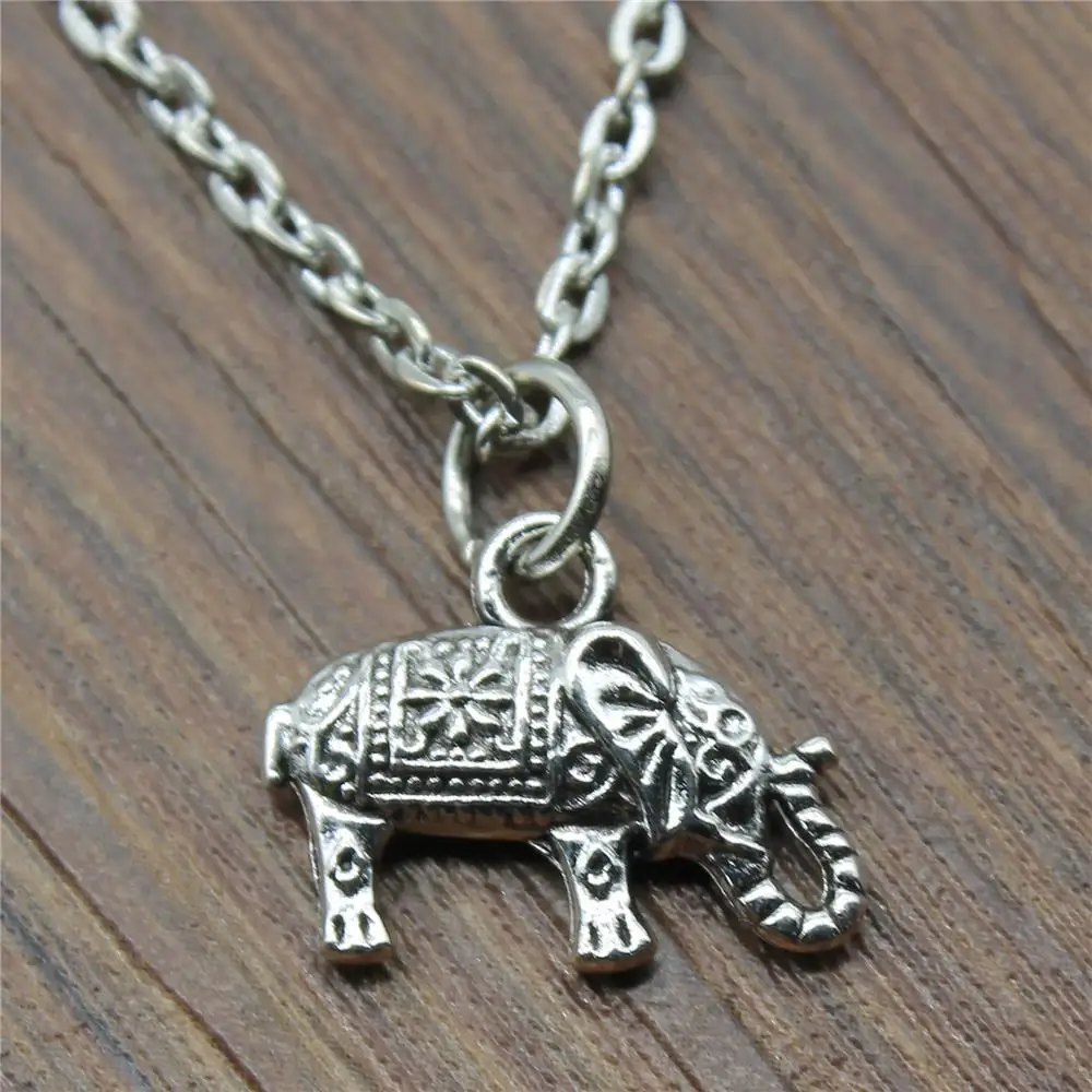 Dropshipping Welcome 17x13mm Small Elephant Thai Pendant Necklace Silver Plated Color Fashion 2019 | Украшения и аксессуары